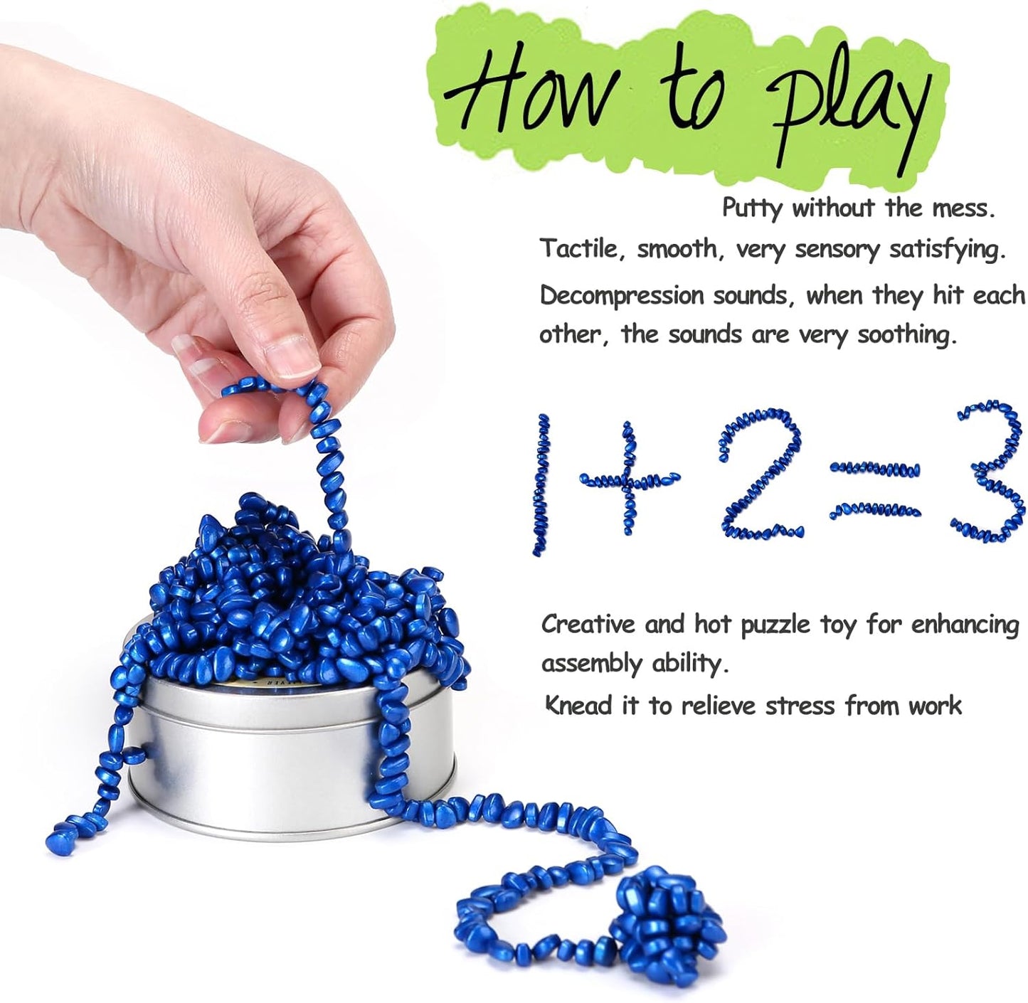 550pcs Blue Magnet Balls Desk Toys for Adults, Ferrite Crags Magnetic Putty Desk Fidget Toys for Office