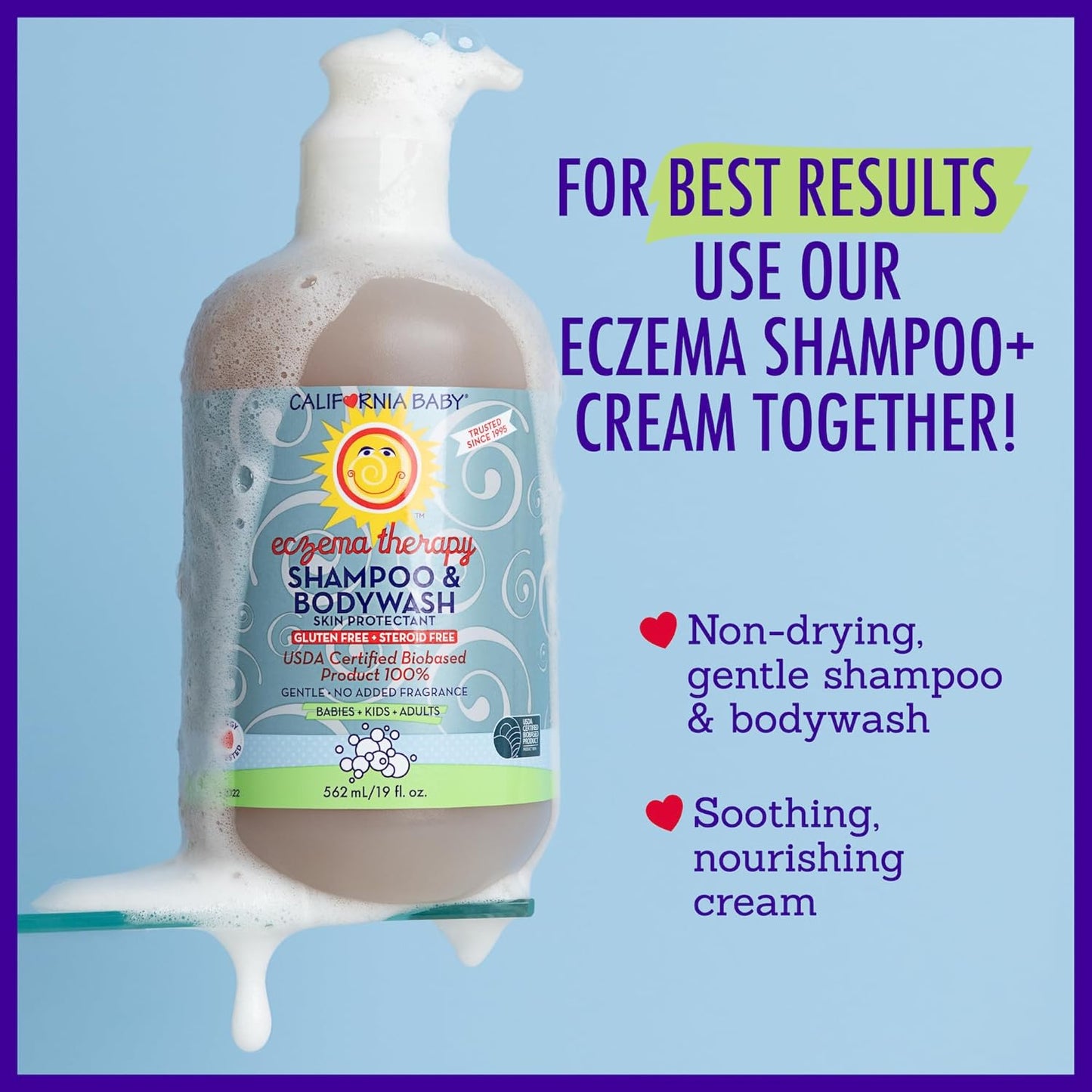 California Baby Eczema Treatment Set | 2oz Eczema Cream + 8.5oz Eczema Body Wash | Colloidal Oatmeal + Aloe Vera | Steroid-Free | Hypoallergenic