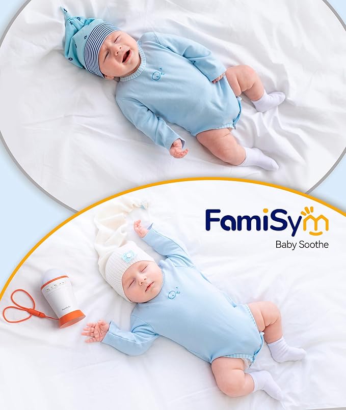 FamiSym Portable Sound Machine for Babies Kids with Night Light - Recharge Battery, 13 Soothing Sounds, Shushing White Noise Machine for Sleeping, Baby Sleep Soother Registry Gift, Baby Shower
