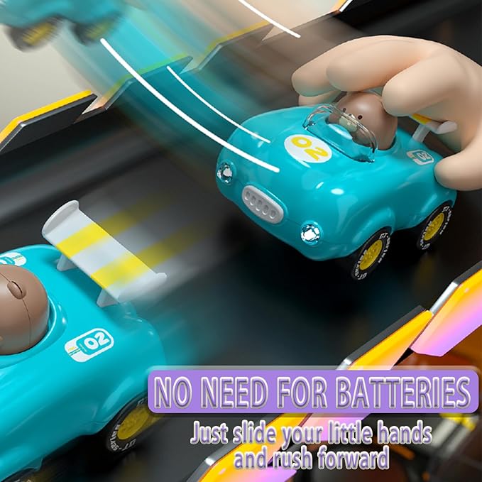 1-3 Years Old Friction Power Car Toys, Push and Go Pull Back Trucks Suitable for Toddlers 1 2 3 Year Old Kids Toys for Boys and Girls Birthday Party (Purple)