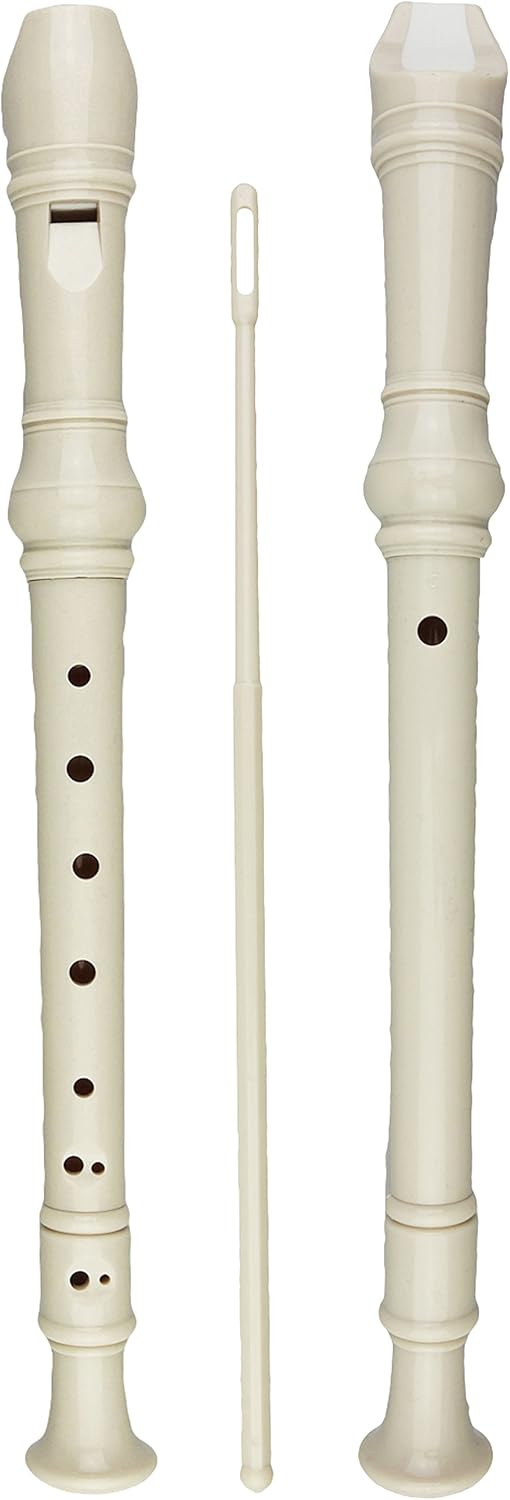 7 Pack German Style 8 Hole-3 Piece Descant Soprano Recorders with Cleaning Rod, Black Storage Bag, ABS Material (7 Colors)