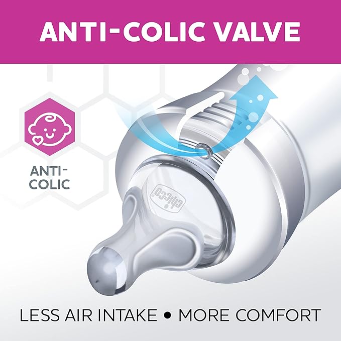 Chicco Duo Newborn Hybrid Baby Bottle Starter Gift Set with Invinci-Glass Inside and Plastic Outside | Dishwasher, Bottle Warmer, and Electric Sterilizer Safe | Intui-Latch Nipple | Clear/Pink