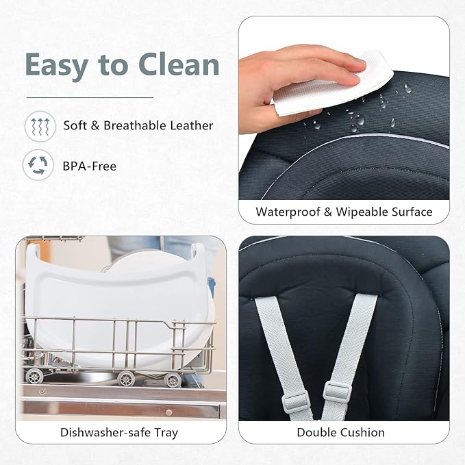 INFANS 8 in 1 Baby High Chair, Convertible Highchair for Babies and Toddlers, Infant Dining Booster Seat, Building Block Table, Kids Stool Table Chair Set with Removable Tray