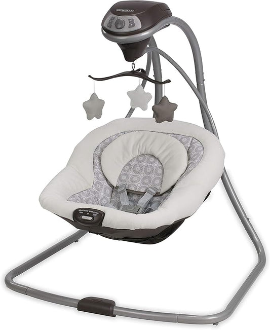 Graco Simple Sway Baby Swing, Side‑to‑Side Sway, Infant Swing with 6 Speeds, Vibration, Abbington