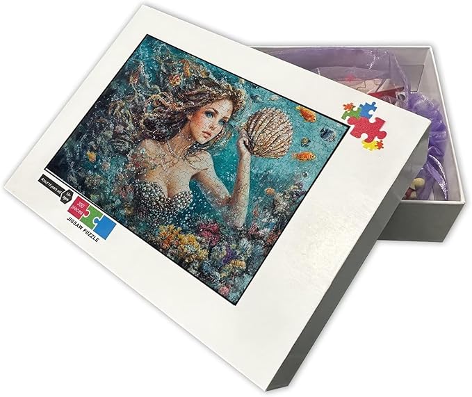 1000 Piece Jigsaw Puzzle - Mermaid Under The Sea - Adult Jigsaw Stress Relief Gift Poster Puzzle, Boxed Puzzle Assembly