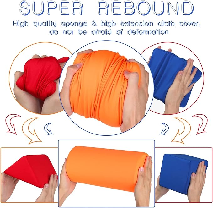 Toddler Foam Building Blocks, 12 PCS + 4 Kinds of Shapes Colourful Stacking Block Sets for Kids, Soft Foam Building Blocks Throwing Toys