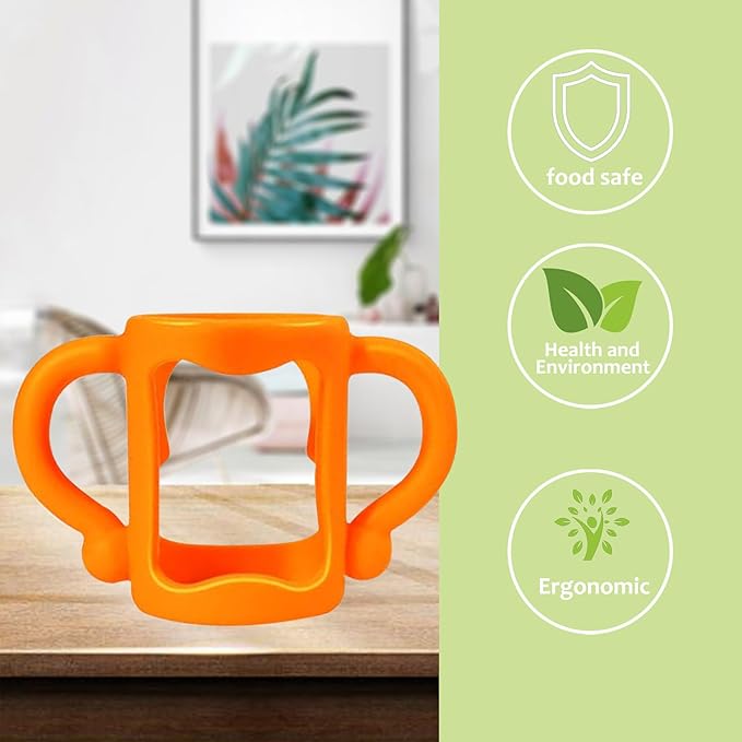RTMOK Bottle Handles for Dr. Brown's Narrow Baby, Wide-Neck, Removable Easy-Grip Transitional Sippy Cup Handles, 100% Silicone-BPA-Free Material, 4m+