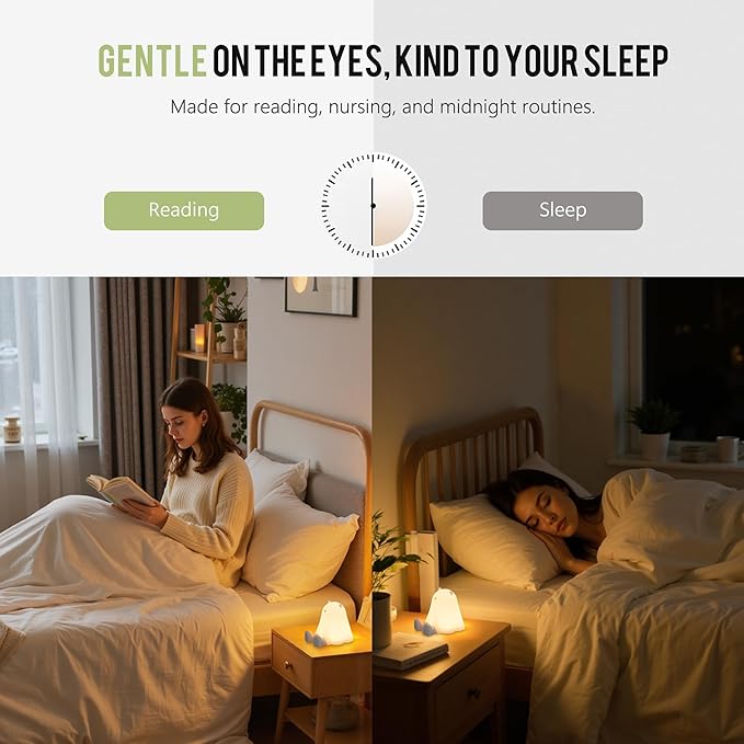 Li&Zhao Cute Night Light, Bear Halloween Night Light for Halloween Decorations, Light Baby Lamp Bedside Touch Lamp Funny Room Decor Cool Gifts Kids for Bedrooms, Living Room