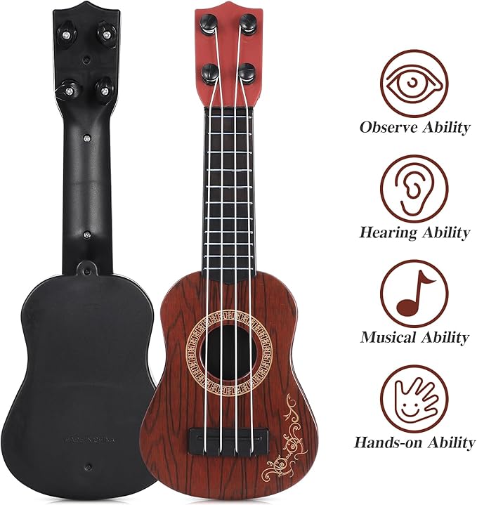 Kids Ukulele Toys 4 Strings Toddler Ukulele Kids Guitar Musical Instrument Early Education Toys for Toddler Beginners
