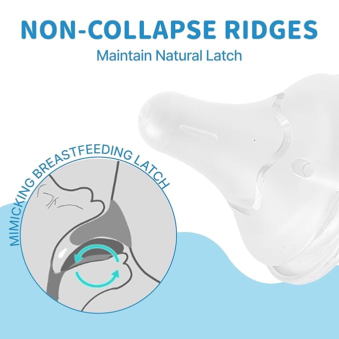 6 PCS Silicone Nipple for Spectra Bottles, Silicone Medium Flow Nipple, 3+ Months