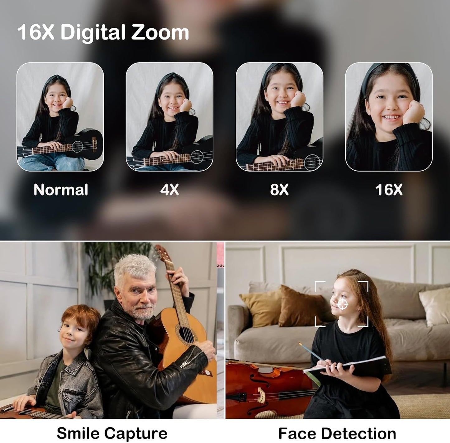 Digital Camera, Kids Cameras for 50MP FHD 1080P, Digital Point and Shoot Camera with 16X Zoom Anti Shake, Compact Small Cameras Gift for Boys Girls Kids, Black