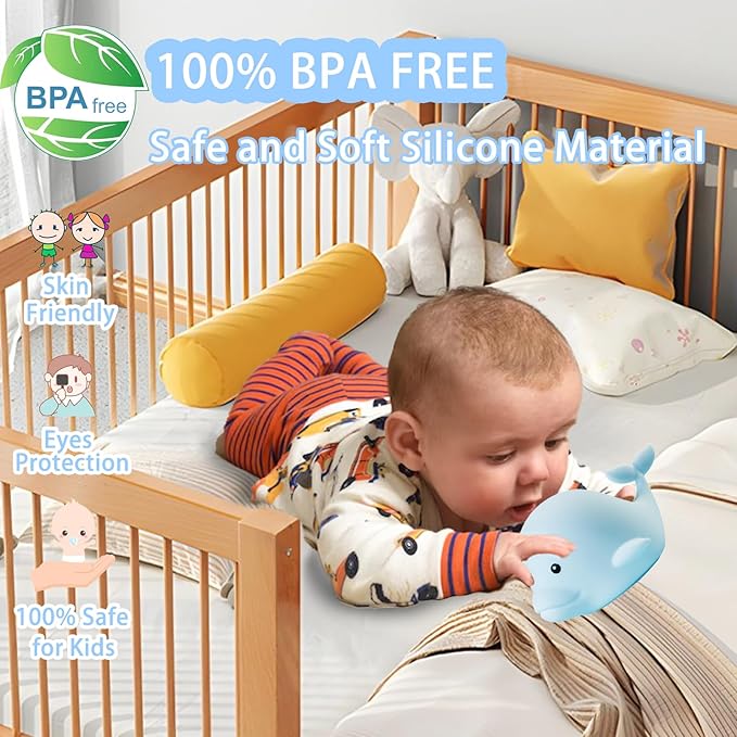 Dolphin Night Light for Kids Cute Night Light,16 Colors Silicone Dimmable Baby Night Lights for Nursery, Rechargeable Nightlight for Kids Room,Gifts Stuff for Boys Girls Baby,Toddler Decor