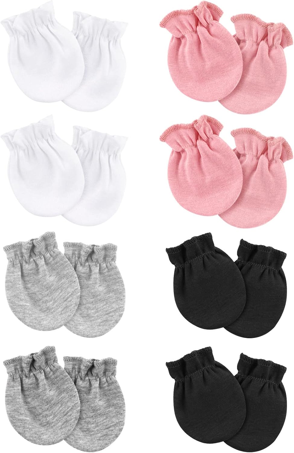 Newborn Baby Mittens No Scratch Cotton Elastic Wrist Gloves Infant Toddler Mittens for Baby Boy Girl 0-6 Months