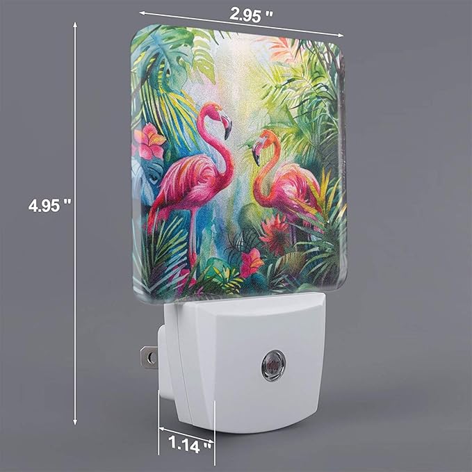 Led Night Light, Flamingo Decorative Plug in Nightlights,with Smart Auto Dusk to Dawn Night Light for Bedroom, Kitchen, Nursery, Bathroom