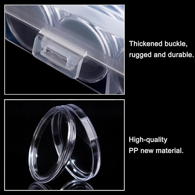 100 Pieces 30mm Coin Capsules Coin Holders for Collectors, with Foam Gasket and Plastic Storage Organizer Box, 5 Sizes (17/20/25/27/30mm) Coin Case for Coin Collection Supplies