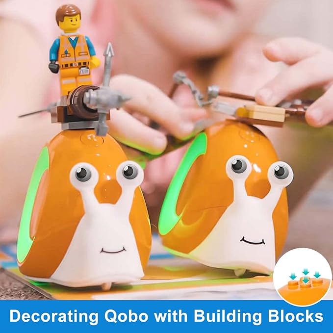 Robobloq Qobo Coding Robot for Kids 3+, Screen-Free, Coding Pets with 30 Programming Card, USB Charging, Preschool STEM Learning Activities Toys for Toddlers, Educational Kits Gift for Boys & Girlss