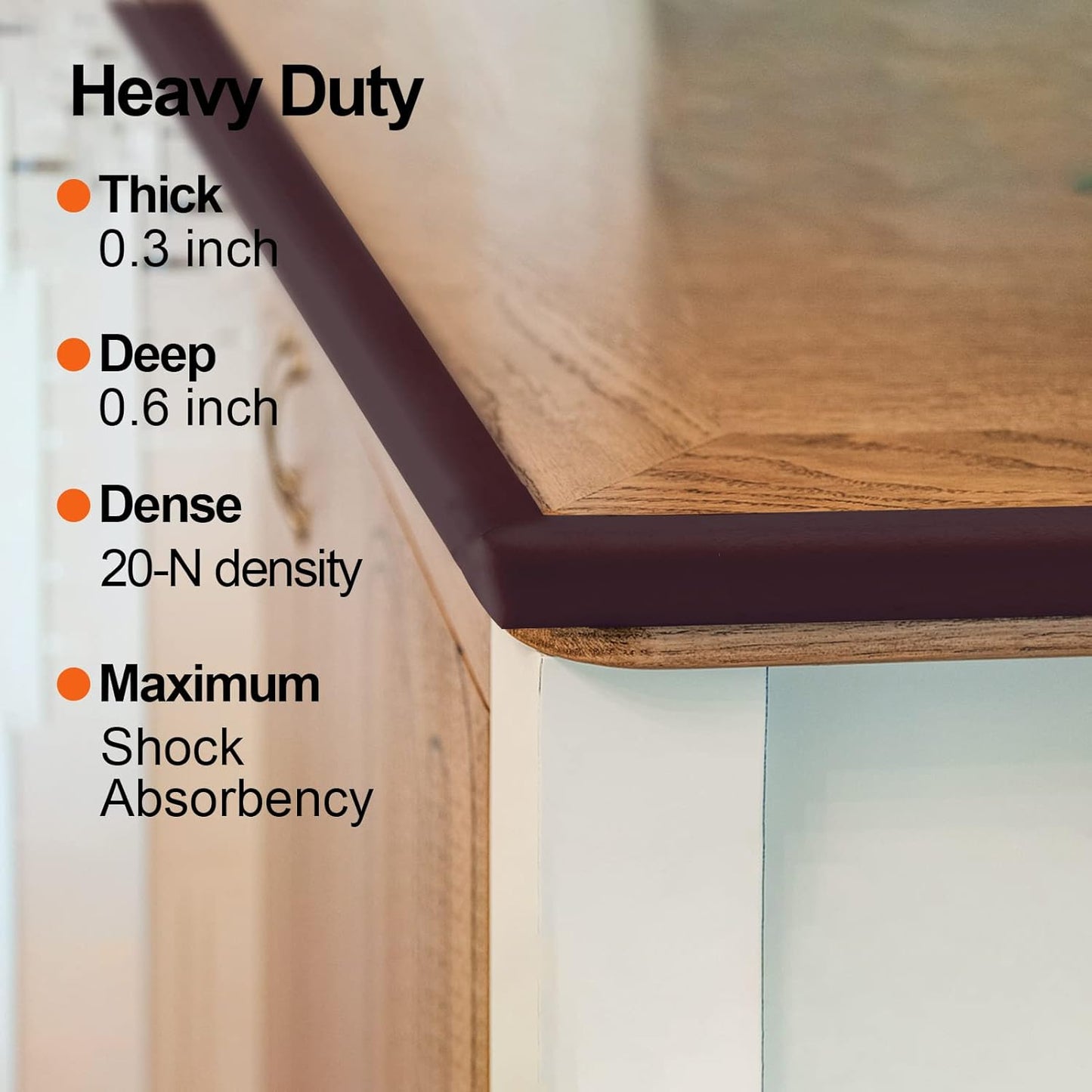 Baby Proofing Edge and Corner Guards, Safety Furniture Bumper with 3M Double-Sided Tape, Child Corner Protector for Fireplace, Table, Stair, Cabinet, (Coffee)