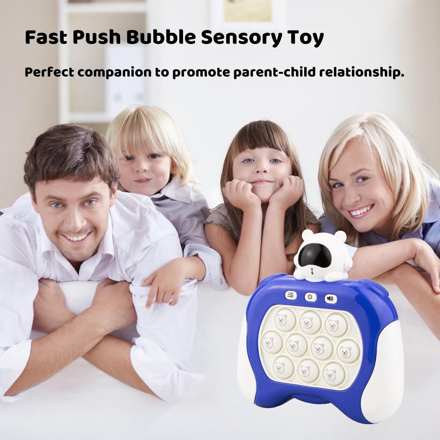 Fast Quick Push Bubble Pop Fidget Toy, Electronic Light Up Game Console, Cool Birthday Present for 6 7 8 9 10-12 Year Boys and Girls Pop Up Stress Relief Toy, Concentration Speed Puzzle Game for Kids