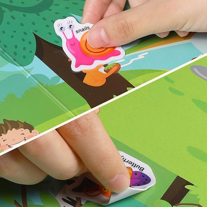 Jelly Reusable Sticker Books for Toddlers 1-3 2-4 Years, Portable Travel Toys Sticker Activity Book for Kids 2 3 4 Year Old Girls Boys (Ocean)