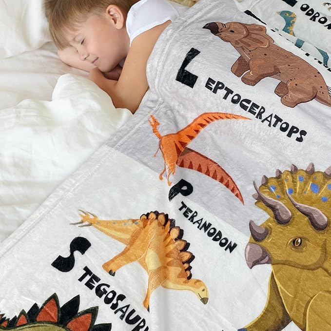 Dinosaur Blanket for Boys Teens Girls Soft Cozy Flannel Warm Kids Gifts Dinosaurs Room Decor Dino Throw Blanket for Couch Sofa Bed 50"x60"