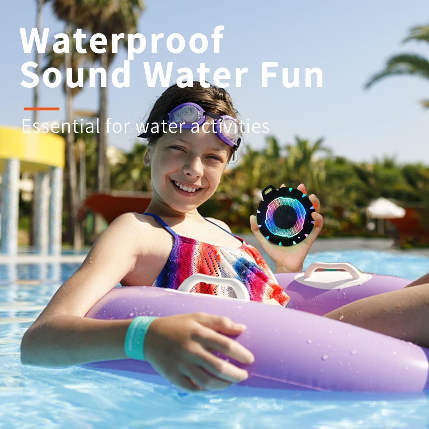 HEYSONG Waterproof Shower Bluetooth Speaker, Durable & Portable with Clear Sound, Ideal for Shower, Pool, Beach & Kayaking – Great Gift for All Ages