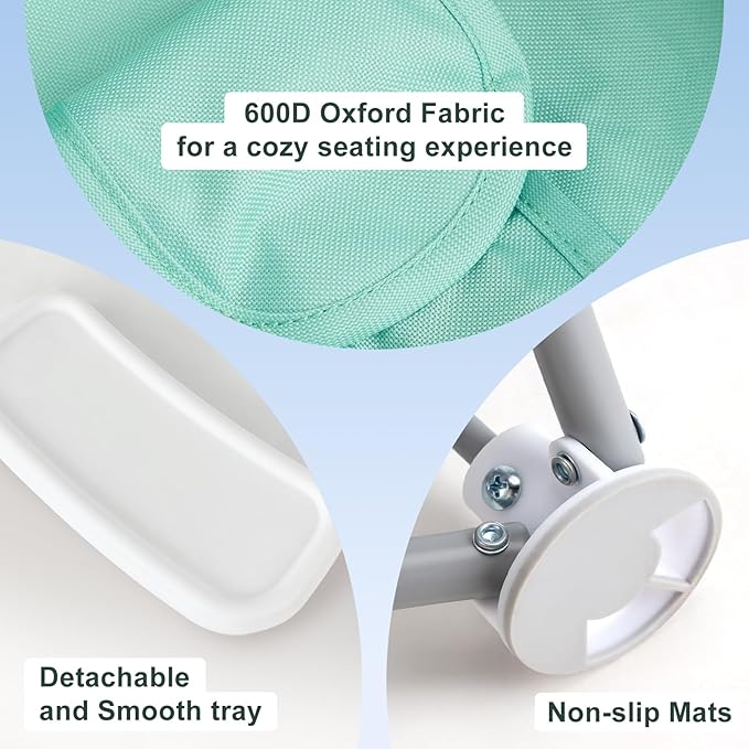 Tiny Marvels Portable 3-in-1 Baby Chair – Cozy Toddler Chair, Baby Seat with Tray, Booster Seat – Compact, Foldable, Safe with Child Safety Belt Carry Bag – Perfect for Travel & Family Time