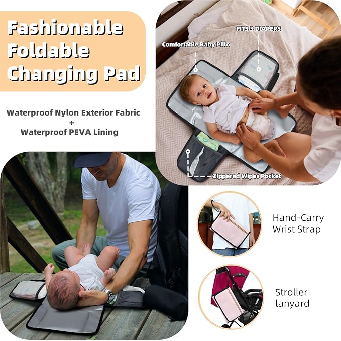 Pink Diaper Bag Backpack for Baby Girls - Baby Shower Gifts for Mom, Quilted Diaper Bag with Changing Pad, Pacifier Case, Insulated Pockets, Stroller Straps, 35L Large Capacity - Cute