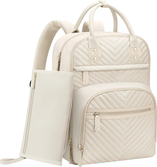 Diaper Bag Backpack for Women with Changing Pad, Baby Bag with Insulated Pockets Multifunctional Diaper Bags For Baby Girl Boy Waterproof Baby Bags For Boys Girls Maternity Bag Beige