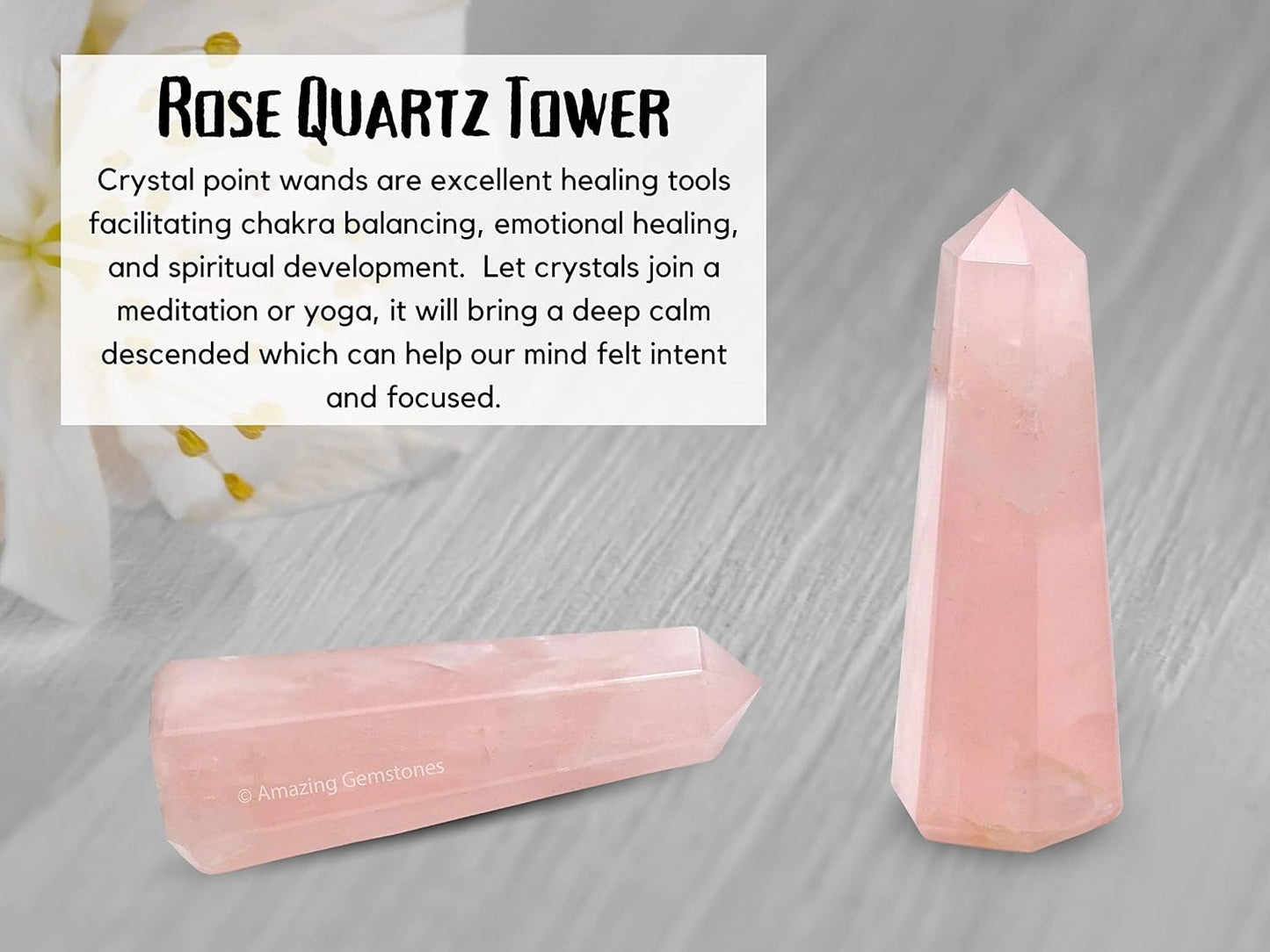 Amazing Gemstone Rose Quartz Crystal Towers - Natural Healing Crystal Point Obelisk for Reiki Healing and Crystal Grid (2 Inch to 3 Inch)