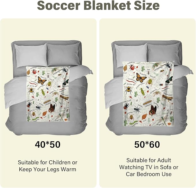 Insects Blanket Gifts for Women, 50"*60" Blanket Gift for Boys Girls Birthday Christmas Thanksgiving, Insect Bug Decor, Entomology Gifts for Kids Who Love Bugs