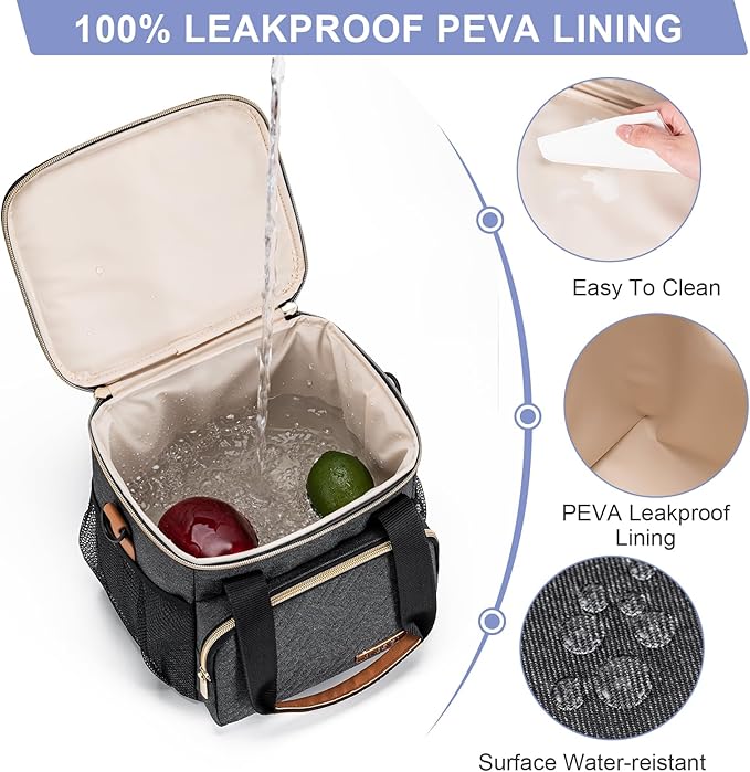 Breastmilk Cooler Bag with Ice Pack Fits 6 Baby Bottles up to 9 Ounce, Breast Milk Pump Cooler Bag for Nursing Mom Daycare, Work, Travel-Dark Grey