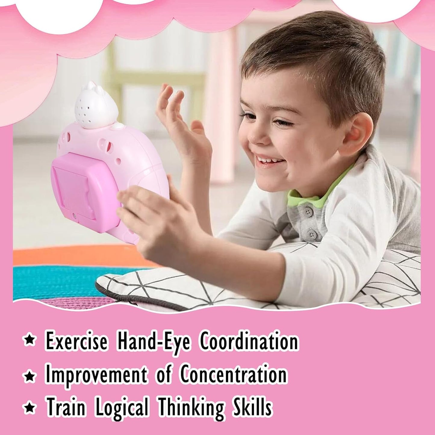 Fast Push Bubble Game with Score Level Display Light Up Pop Fidget Game with 6 Modes Sensory Fidget Toys for Christmas Birthday Party Gifts