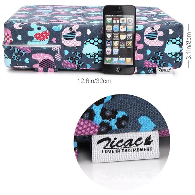 Zicac High Chair Portable Booster Seat Cushion Travel Dining Seat Pad for Toddler Kids Baby Infant Washable Thick Chair Seat Pads (Blue/Pink)