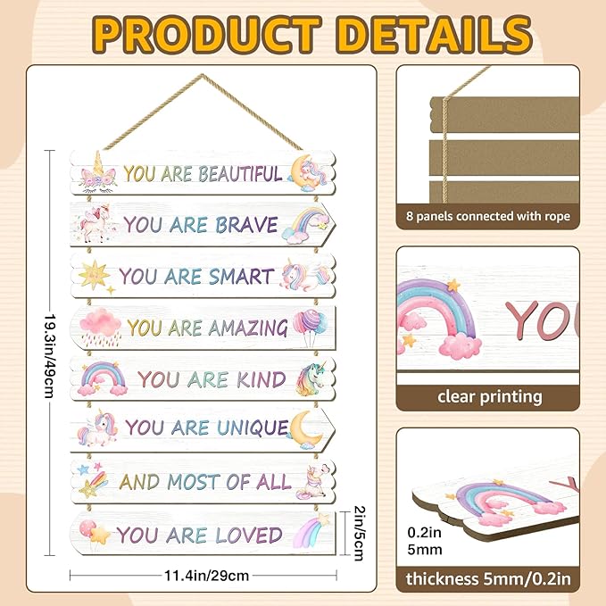 Unicorn Room Decorations For Girls, Kids Room Decor, Inspirational Wall Deco, Little Kids Bedroom Decor,Bedroom Deco For Teen Girls,Nursery Wall Decorations(Unicorn)