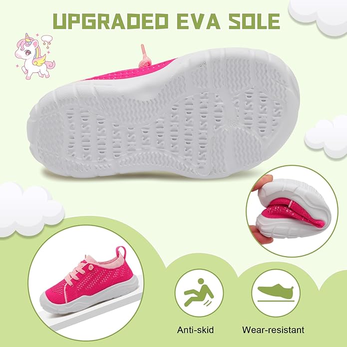 JIASUQI Toddler Shoes for Boys Girls Slip on Sneakers Wide Toe Walking Shoes Toddler Sock Shoes