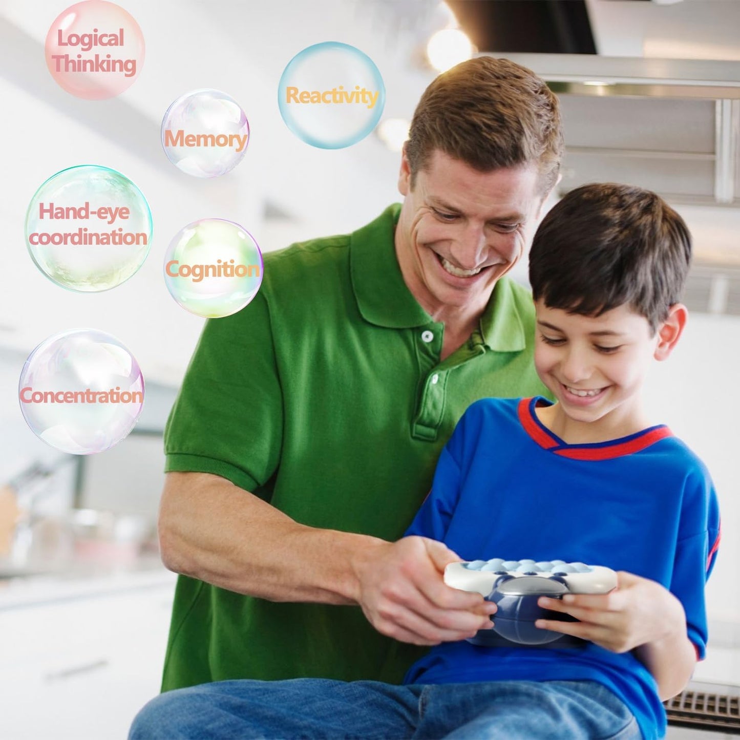 Pop Fidgets Game Toys,Handheld Speed Pushing Game Machine,Quick Push Game,Fidget Game Toy for 6 7 8 9 10 11 12 Boys Girls Teens Bear（Astronaut）