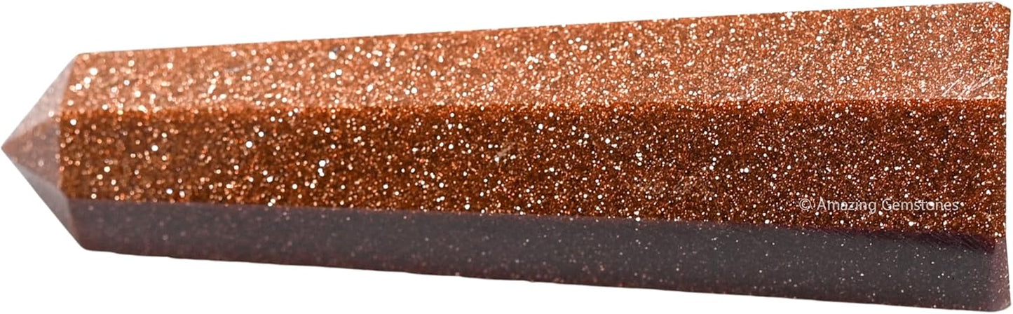 Amazing Gemstone Red Goldstone Crystal Towers - Natural Healing Crystal Point Obelisk for Reiki Healing and Crystal Grid (2 Inch to 3 Inch)