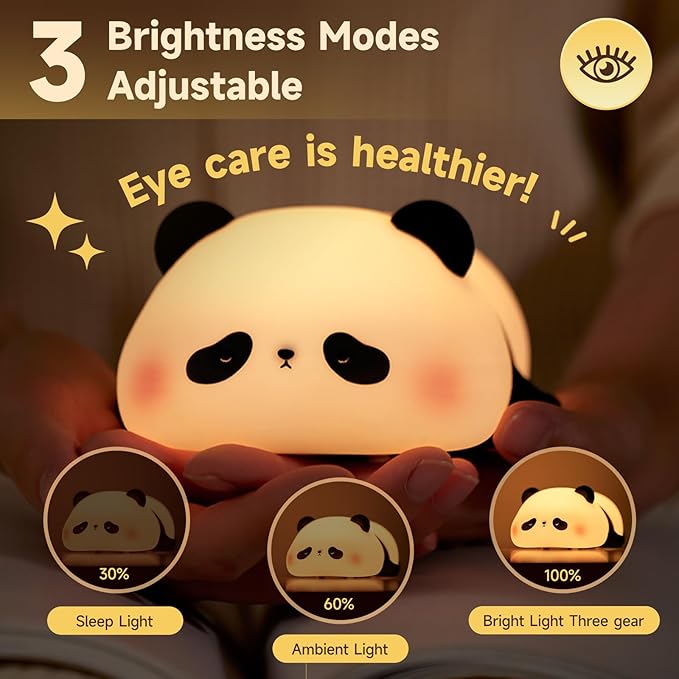 Cute Duck/Chicken/Pig/Rabbit/Panda Night Light, LED Squishy Animal Novelty Lamp for Toddler Baby Kids, Nursery Touch Kawaii Room/House Decor