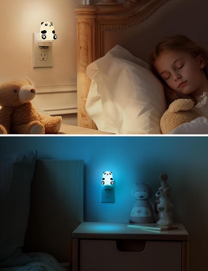 L LOHAS LED Night Light for Kids, 3D Cute Night Light Plug in, Dusk to Dawn Nursery Night Lights, RGB+Soft White 3000K, 3 Lighting Modes, Room Decor, Children