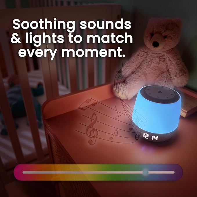Babysense Dreamer 2.0 Baby Sound Machine with Night Light | 2nd Gen | 28 Soothing Sounds | Toddler Sleep Trainer | App-Controlled White Noise Machine | Sleep Timer | 2.4GHz WiFi | US Only