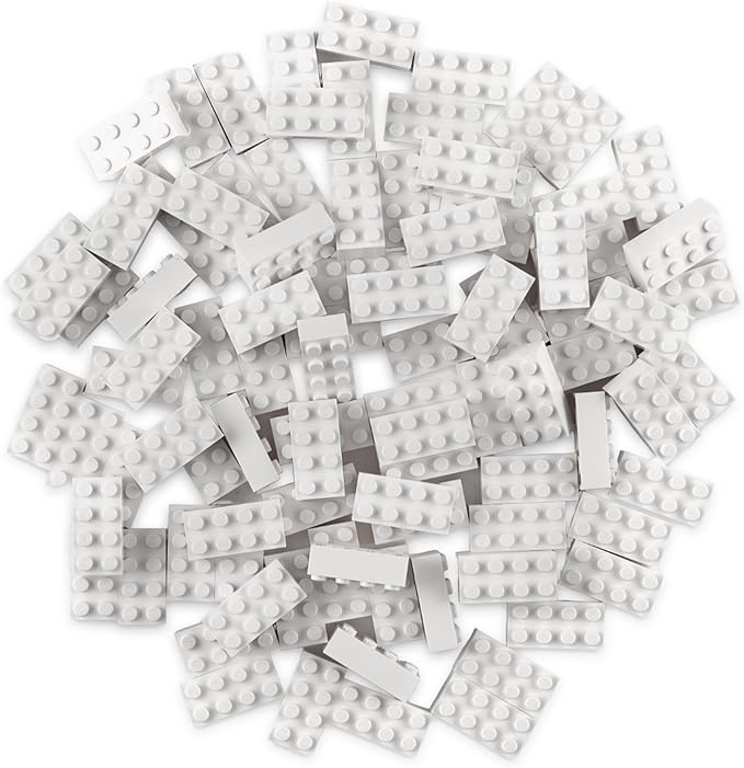 Strictly Briks Classic Bricks Starter Kit – 96 White 2x4 Building Blocks – Creative Set for Kids Ages 3+ – 100% Compatible with Major Brick Brands