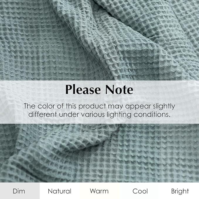 Salt Earth GOTS Certified 100% Organic Cotton Throw Blanket, 108"X90" Blankets & Throws for Bed, Throw Blanket for Couch,Modern & Cozy Blanket, All Seasons Waffle Blanket, Soft Blanket (Silver Blue)