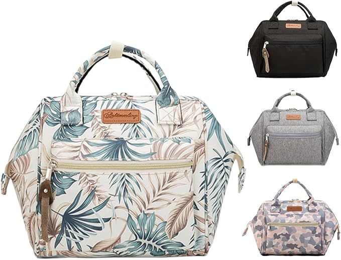 Small Diaper Bag-Mini Diaper Bag Backpack Crossbody Baby Diaper Tote Bag with Insulated Pocket(Green Leaf Jungle)