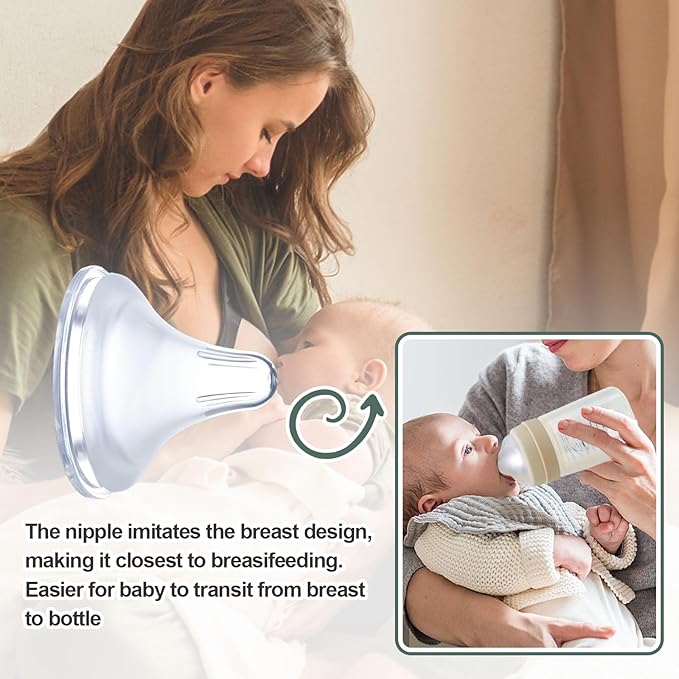 Bottle Nipples Compatible with Spectra with Baby Safe Soft Silicone,Medium Flow Nipples for Bottles Compatible with Spectra,Size 0-12 Month,2PCS (M)