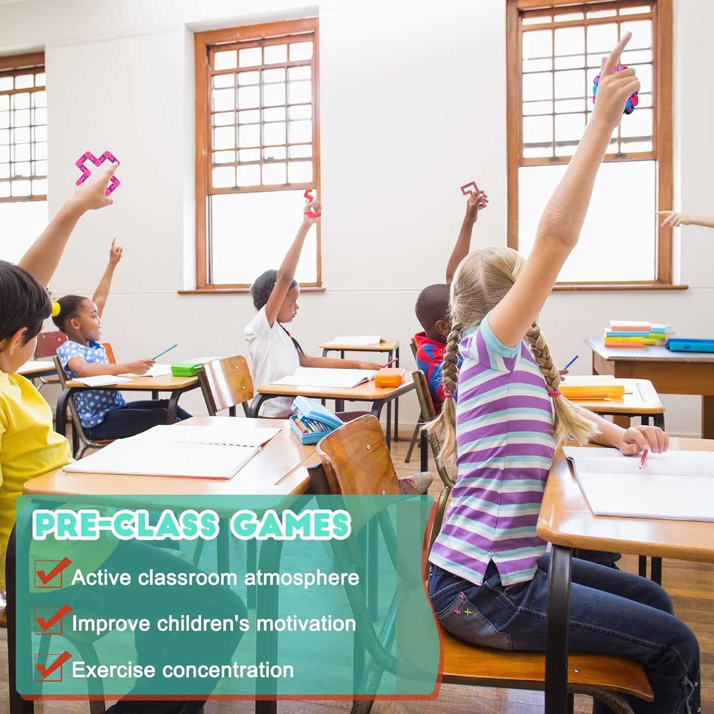 80 Packs Wacky Tracks Fidget 24 Links Finger Sensory Snake Toys Bike Track Chain Toy Chain Fidget Toys Bulk Fidget Toys Snake for Kid Adult Stress Relief Party Classroom Home Travel Multi Color