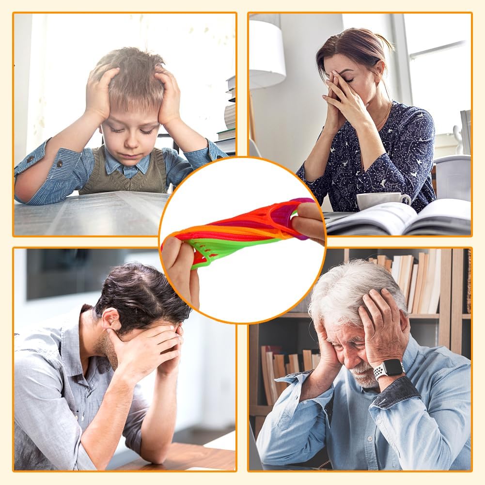 24 Pack Fidget Squishy Stretchy String Sensory Toy, Colorful Sensory Fidget Stretch Elastic Strings Fidget Toy for ADHD Kids Adults Stress Relief Party Favors Christmas Stocking Stuffers School Gifts