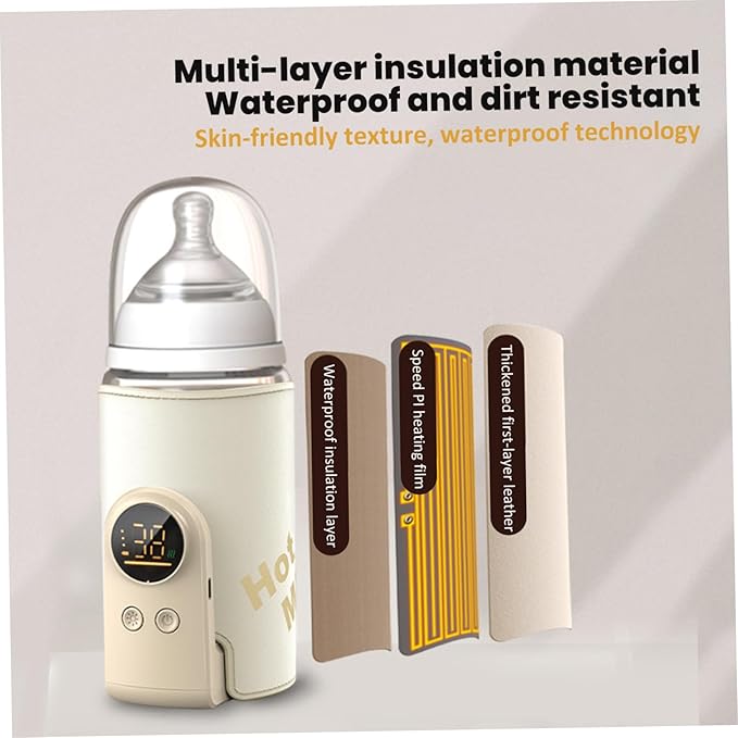 Bottle Warmer for Travel, Fast Heating & Precise Temperature Control Baby Bottle Warmer with LCD Display for Breast Milk/Formula