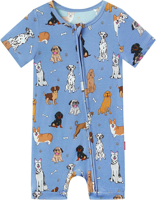 Baby Boys Bamboo Viscose Short Sleeve Romper Soft Comfy Infant Summer Jumpsuit