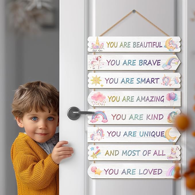 Unicorn Room Decorations For Girls, Kids Room Decor, Inspirational Wall Deco, Little Kids Bedroom Decor,Bedroom Deco For Teen Girls,Nursery Wall Decorations(Unicorn)