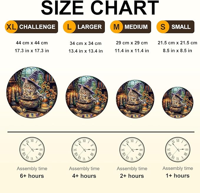 KAAYEE Wooden Puzzles for Adults, 3D Visual Effect Magic Feline Cat Wooden Jigsaw Puzzle Unique Shape Wood Puzzle Adult, 3D Effect Flat Puzzle Birthday Family Game (S-8.5 * 8.5 in-100pcs)